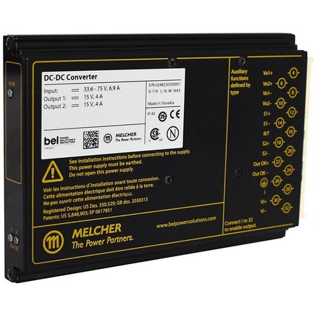 BEL POWER SOLUTIONS Power Supply;;Dc-Dc;;In 16To36V;Out 24V;5A;Casse BP1601-9RG